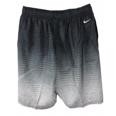 BERMUDA NIKE 9" SWIN VOLLEY - LISTAS CINZA E PRETA